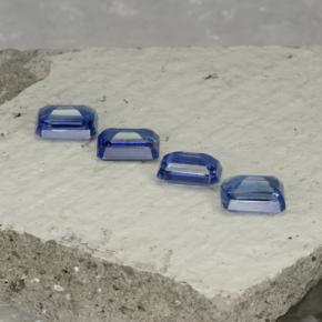Pedras preciosas de cianita azul natural de 4,98 ct, corte esmeralda, VS-SI