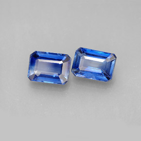 Pedras preciosas de cianita azul natural de  ct, corte esmeralda, VS-SI