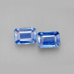 Pedras preciosas de cianita azul natural de  ct, corte esmeralda, VS-SI