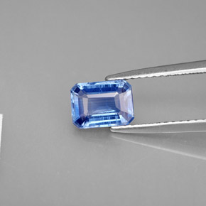 Cianita azul natural 1,28ct, corte esmeralda, VS-SI