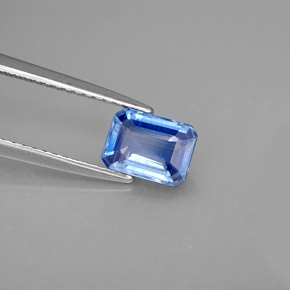 Cianita azul natural 1,28ct, corte esmeralda, VS-SI