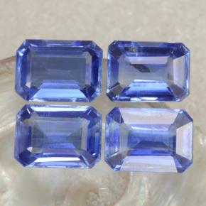 Pedras preciosas de cianita azul natural de 4,89 ct, corte esmeralda, VS-SI