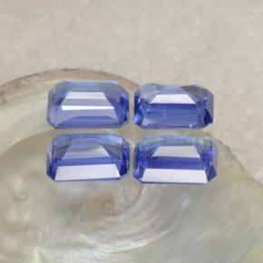 Pedras preciosas de cianita azul natural de 4,89 ct, corte esmeralda, VS-SI