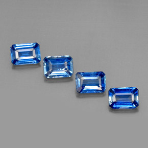 Pedras preciosas de cianita azul natural de  ct, corte esmeralda, VS-SI