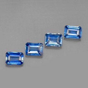 Pedras preciosas de cianita azul natural de  ct, corte esmeralda, VS-SI