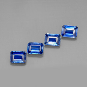 Pedras preciosas de cianita azul natural de  ct, corte esmeralda, VS-SI