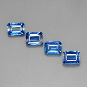 Pedras preciosas de cianita azul natural de  ct, corte esmeralda, VS-SI