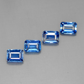 Pedras preciosas de cianita azul natural de  ct, corte esmeralda, VS-SI