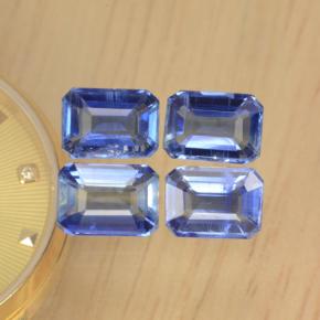 Pedras preciosas de cianita azul natural de 4,90 ct, corte esmeralda, VS-SI