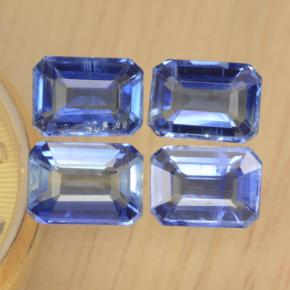 Pedras preciosas de cianita azul natural de 4,90 ct, corte esmeralda, VS-SI