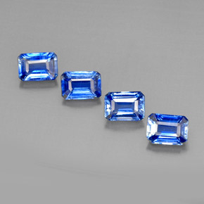 Pedras preciosas de cianita azul natural de  ct, corte esmeralda, VS-SI