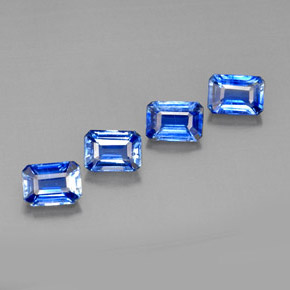 Pedras preciosas de cianita azul natural de  ct, corte esmeralda, VS-SI