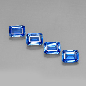 Pedras preciosas de cianita azul natural de  ct, corte esmeralda, VS-SI