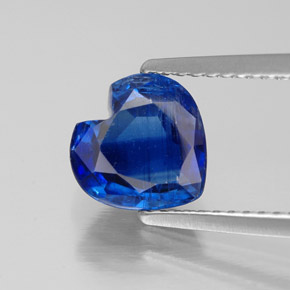 Cianita azul natural 2,04ct, formato de coração, VS