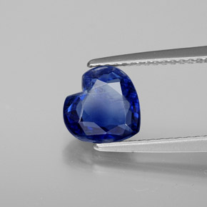 Cianita azul natural 1,84ct, formato de coração, SI