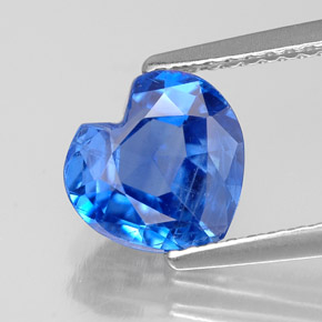 Cianita azul natural 2,04ct, formato de coração, VS