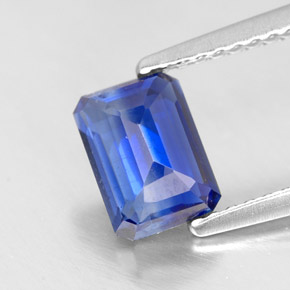 Cianita azul natural 1,34ct, corte esmeralda, VS