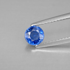 Cianita azul natural 0,69ct, corte redondo, SI