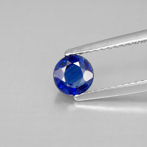 Cianita azul natural 0,73ct, corte redondo, SI