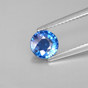 Cianita azul natural 0,91ct, corte redondo, VS-SI