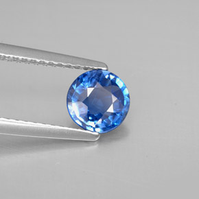 Cianita azul natural 0,91ct, corte redondo, VS-SI