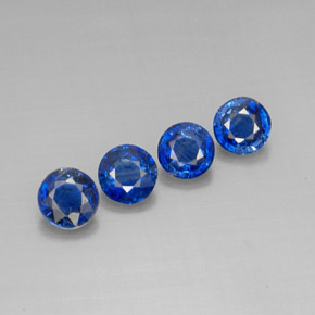 Pedras preciosas de cianita azul natural de  ct, corte redondo, VS-SI