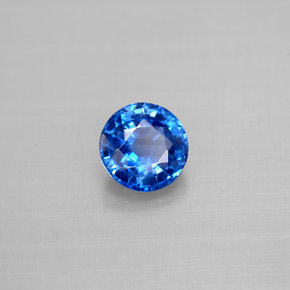 Cianita azul natural 1,10ct, corte redondo, VS-SI