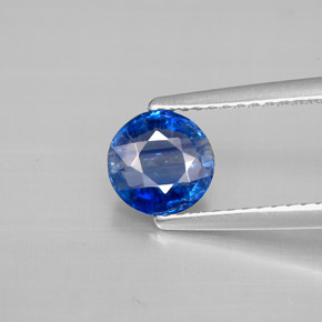 Cianita azul natural 1,13ct, corte redondo, VS-SI