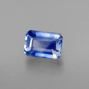 Cianita azul natural 0,96ct, corte esmeralda, VS