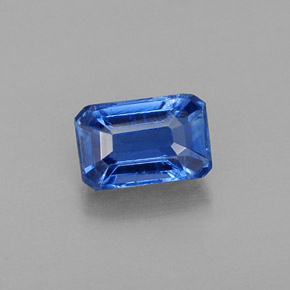 Cianita azul natural 0,80ct, corte esmeralda, VS