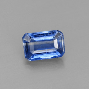 Cianita azul natural 0,75ct, corte esmeralda, SI