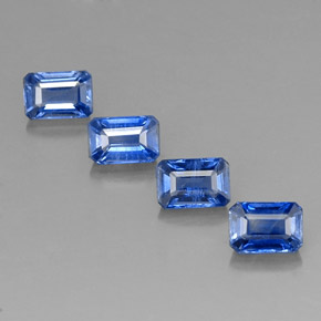 Pedras preciosas de cianita azul natural de  ct, corte esmeralda, VS-SI