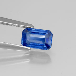 Cianita azul natural 0,75ct, corte esmeralda, VS-SI