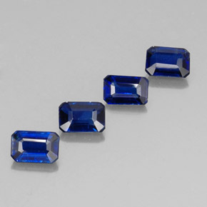 Pedras preciosas de cianita azul natural de  ct, corte esmeralda, VS-SI