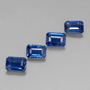Pedras preciosas de cianita azul natural de  ct, corte esmeralda, VS-SI