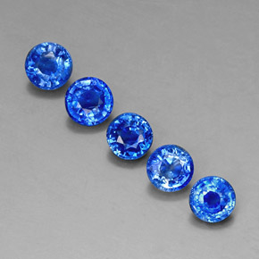 Pedras preciosas de cianita azul natural de  ct, corte redondo, VS