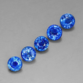 Pedras preciosas de cianita azul natural de  ct, corte redondo, VS