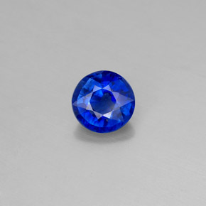 Cianita azul natural 0,63ct, corte redondo, VS