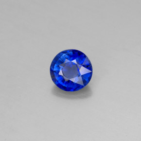 Cianita azul natural 0,63ct, corte redondo, VS