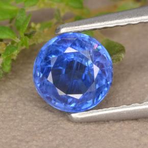 Cianita azul natural 0,91ct, corte redondo, VS-SI