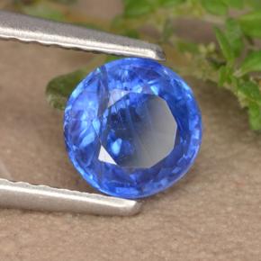 Cianita azul natural 0,91ct, corte redondo, VS-SI