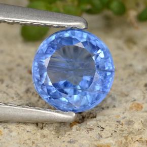 Cianita azul natural 0,76ct, corte redondo, VS-SI