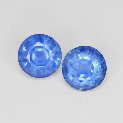 Pedras preciosas de cianita azul natural de 1,36 ct, corte redondo, SI