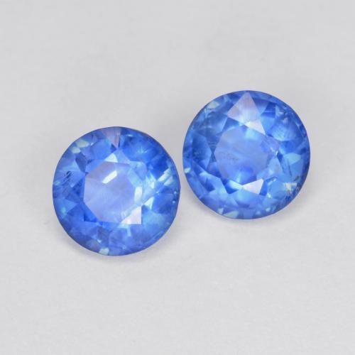 Pedras preciosas de cianita azul natural de 1,36 ct, corte redondo, SI