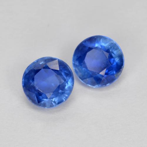 Pedras preciosas de cianita azul natural de 0,85 ct, corte redondo, SI