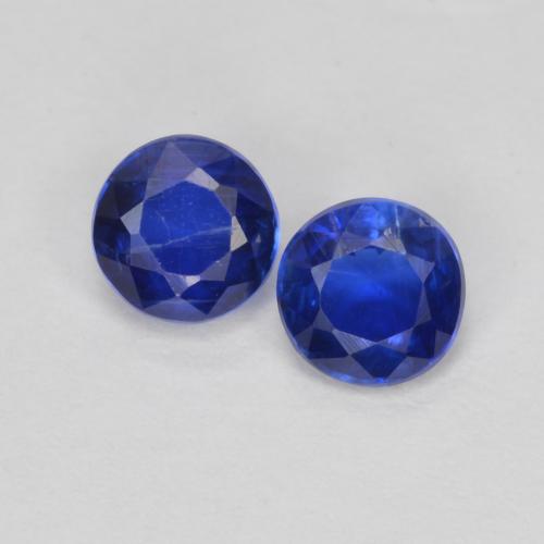 Pedras preciosas de cianita azul natural de 0,75 ct, corte redondo, VS-SI