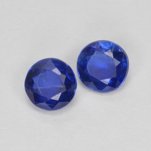 Pedras preciosas de cianita azul natural de 0,75 ct, corte redondo, VS-SI