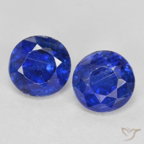 1.18ctw Natural Azul escuro Dianita, Redondo, SI