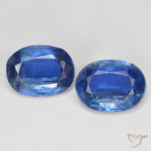 Cianita azul de 2,95 quilates, corte oval de 8 x 6 mm do Nepal, Photo A