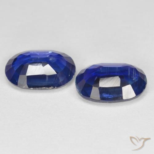 Pedras preciosas de cianita azul natural de 2,64 ct, corte oval, SI